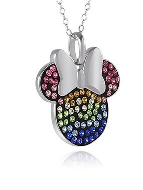 Disney Minnie Mouse Sterling Silver Necklace & Pendant - New in Box- Retail $125